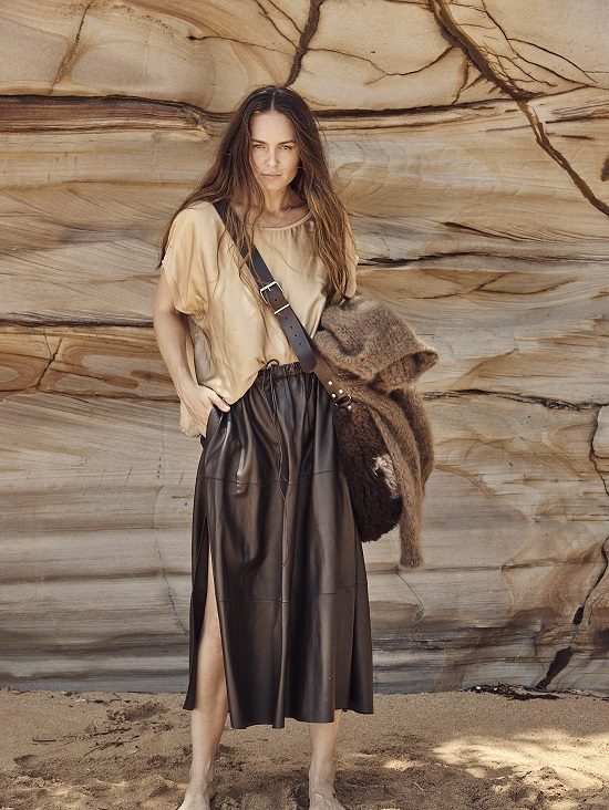 Mamapapa Lune Leather Skirt