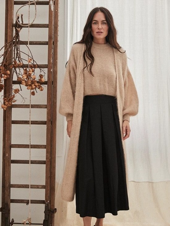 Mamapapa Buena Mohair Long Cardigan Oat Beige